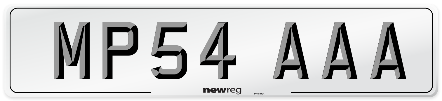MP54 AAA Number Plate from New Reg